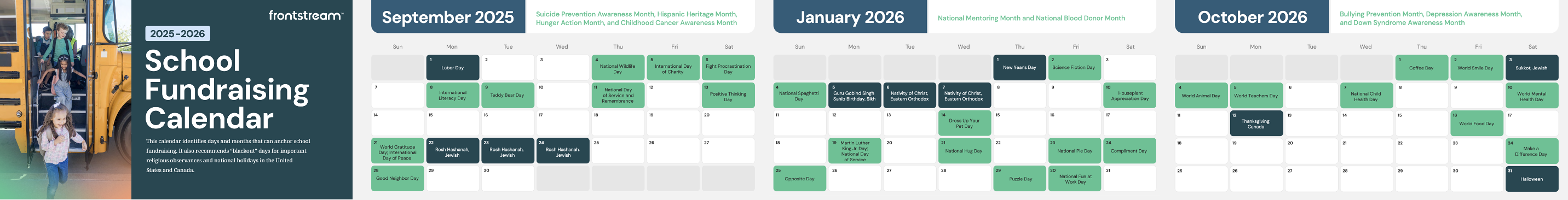 2025-2026 School Fundraising Calendar