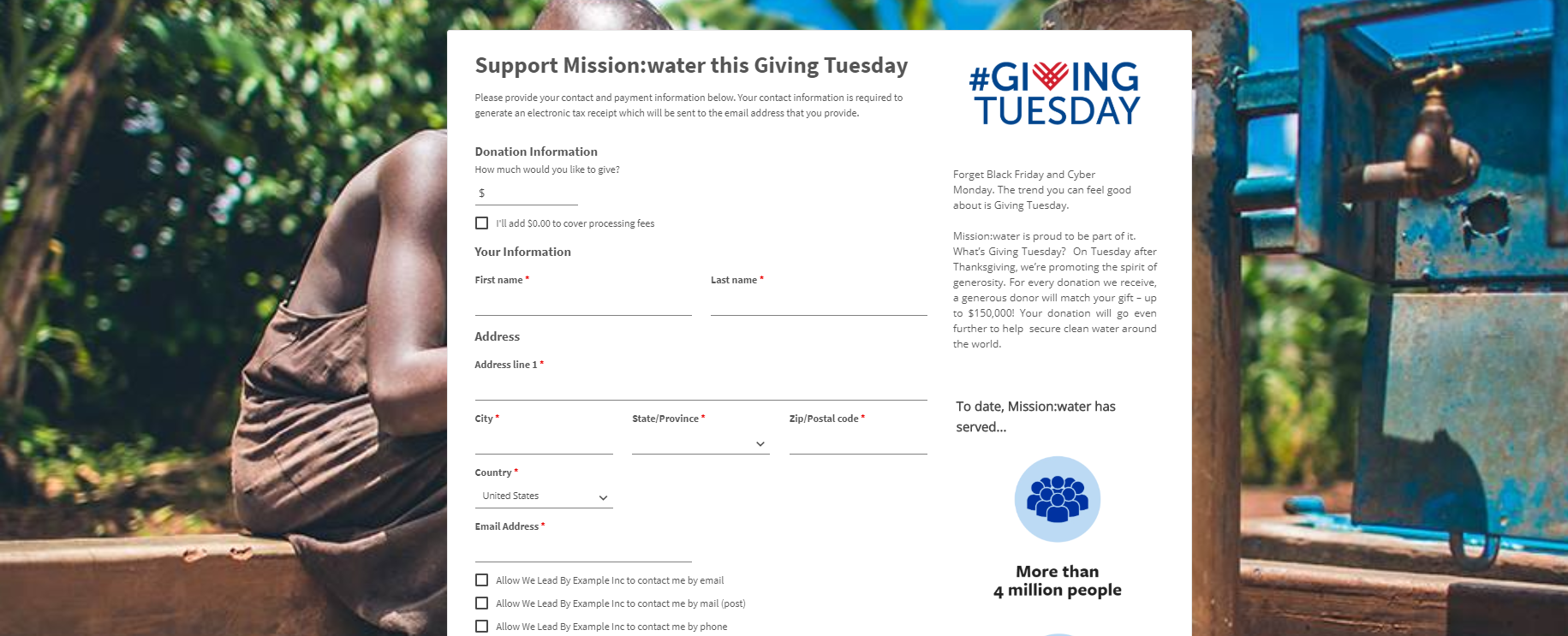 Giving Tuesday page