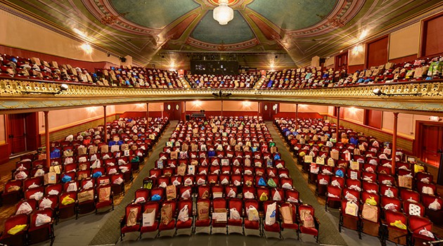 Image of the "Fill the Hall" food drive event from the Music Hall website