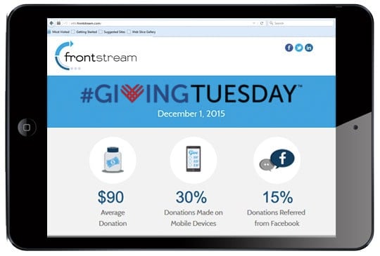 Giving Tuesday online donation metrics