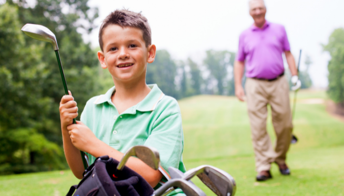 kid golfing