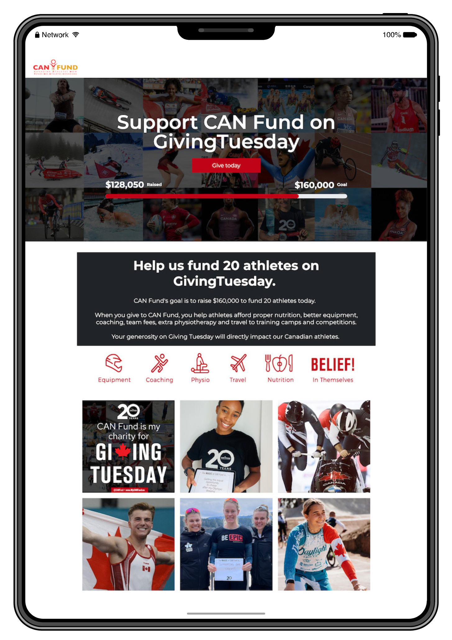 giving tuesday campaign page